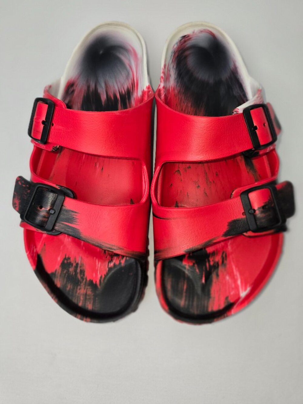 Birkenstock Arizona EVA Sandals Men's Standard Size 11 / 44 Red Black Multicolor